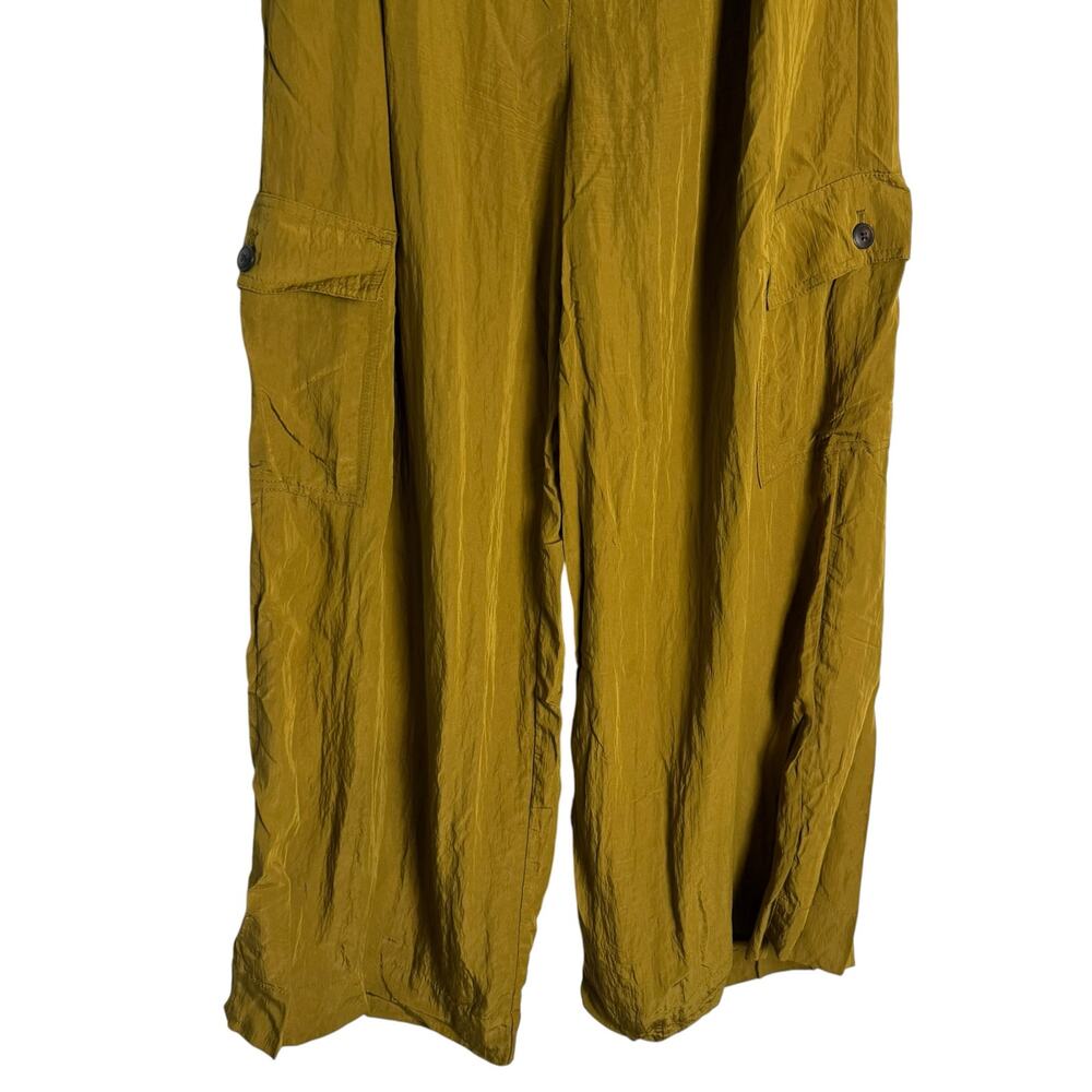 Madewell The Harlow Wide-Leg High Rise Olive Drapey Relaxed Cargo Pants Size 14 - Picture 9 of 16